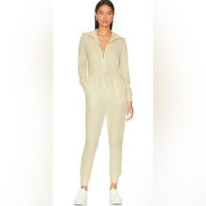 NWT WeWoreWhat Pistachio Waffle Collar Jumpsuit